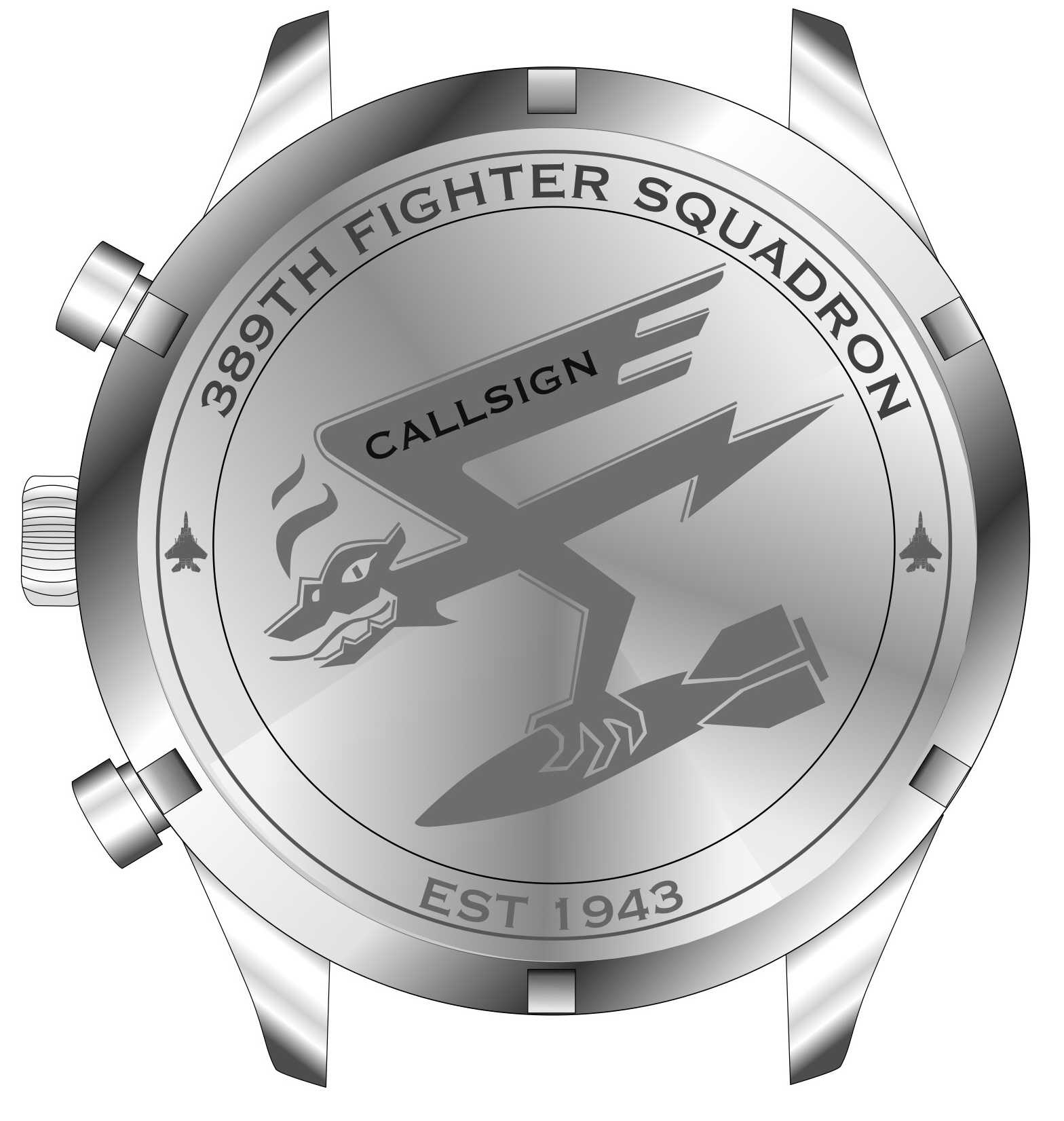 389th FS Blue Custom Watch Caseback