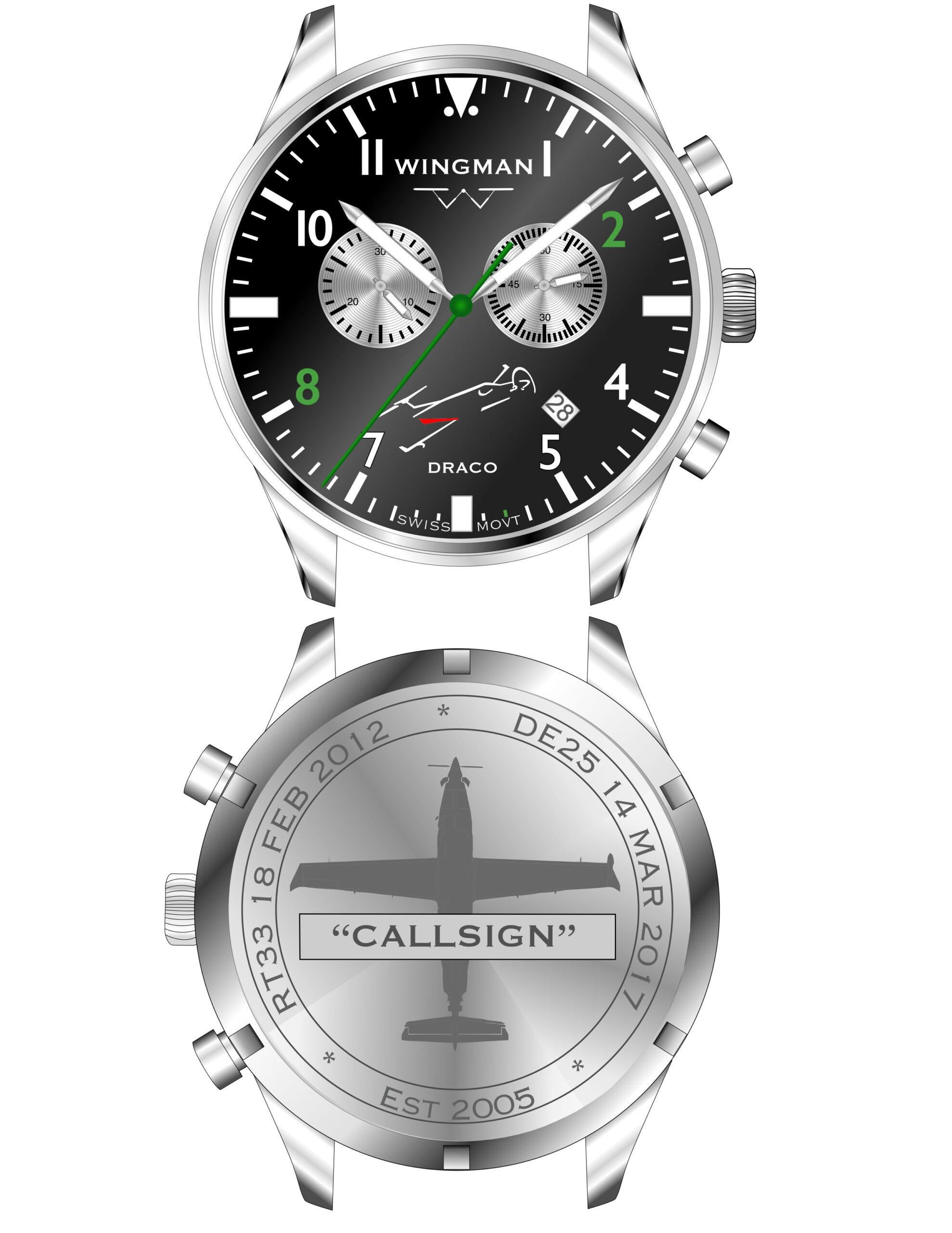 U-28 DRACO Custom Watch-Silver