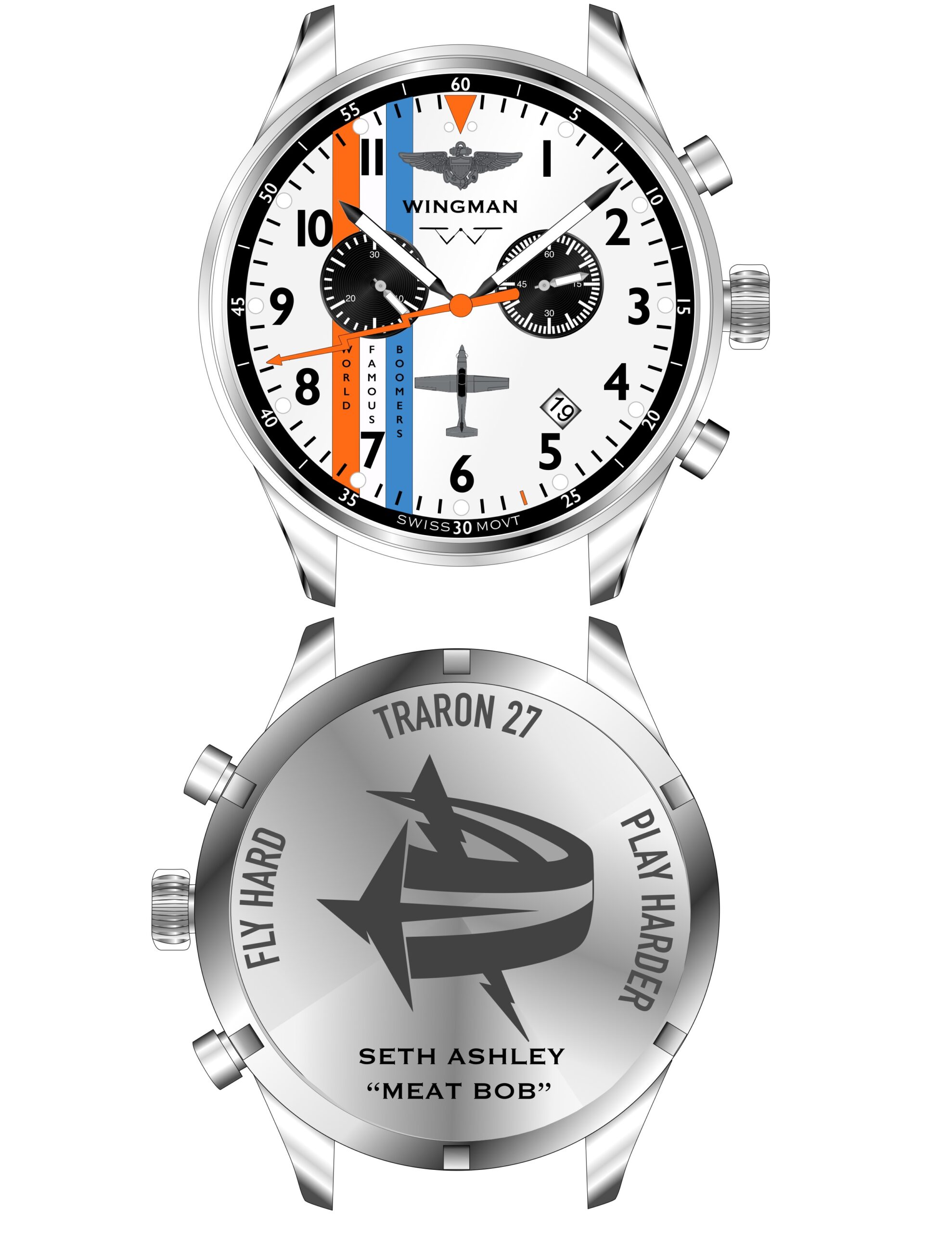 VT-27 Boomers White Custom Watch Design