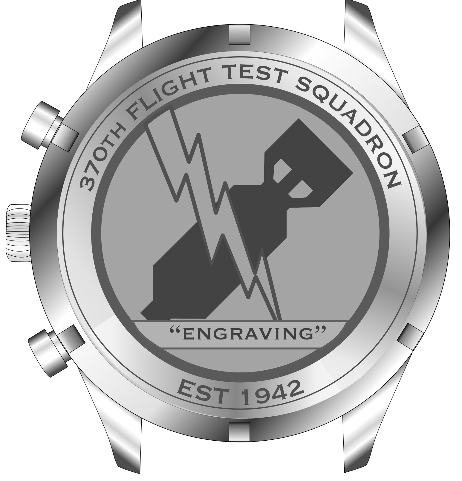 370th FLTS Blue Custom Watch Caseback